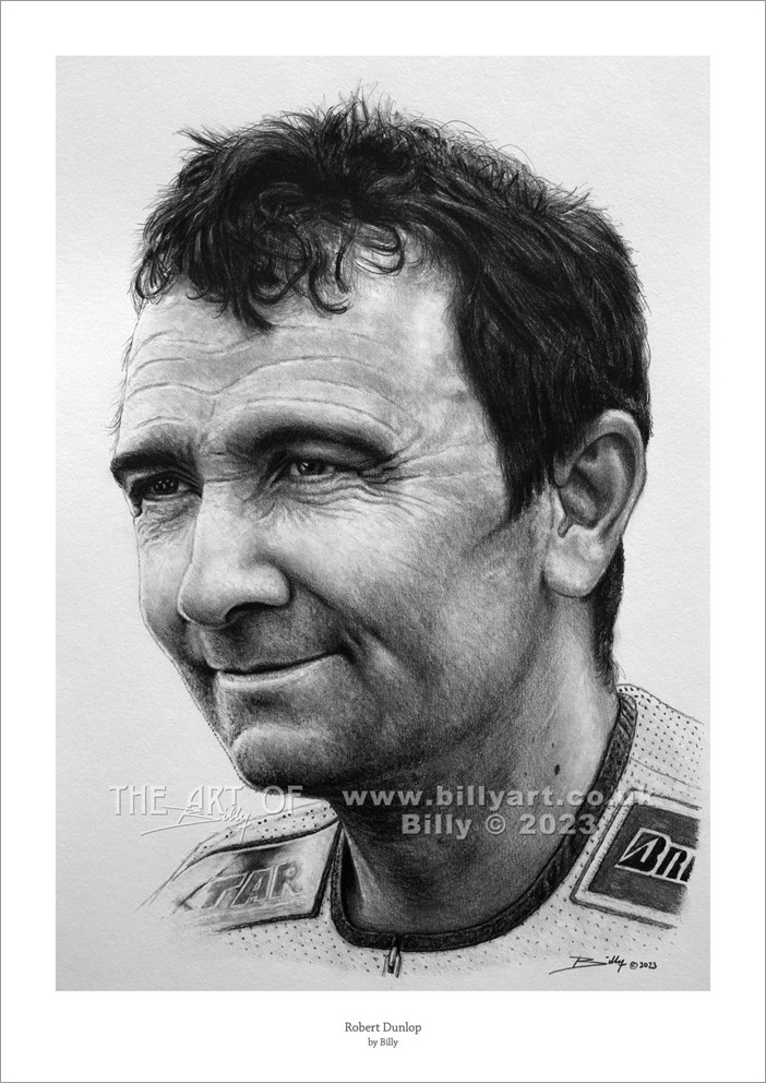 Robert Dunlop Portrait by Billy 700
